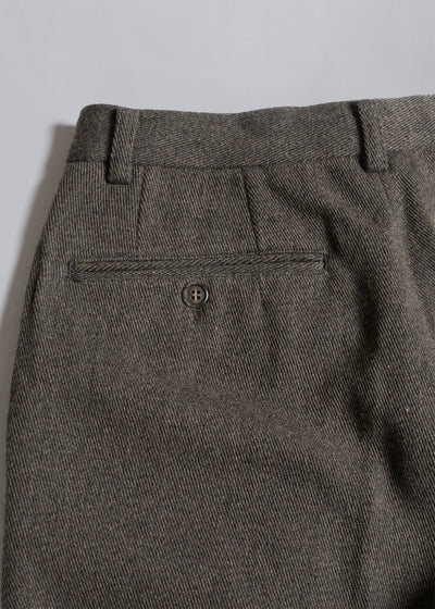 Heavy Wool Pleated High Waist Pants 1980's - Medium - The Archivist Store