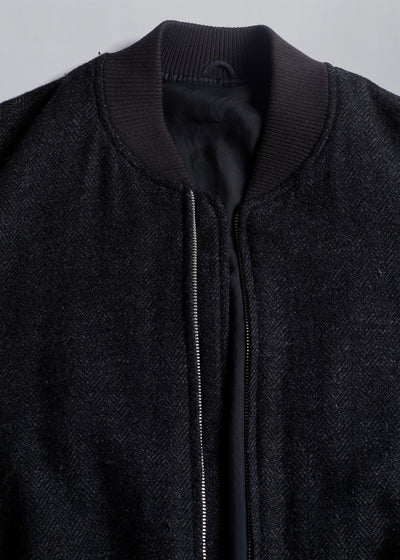 CDGH Herringbone Wool Bomber 1980's - Large - The Archivist Store
